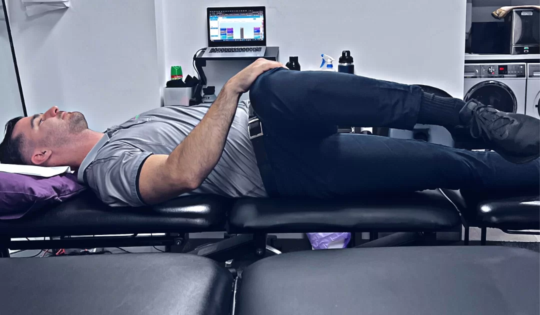 Lumbar spine and gluteal stretch